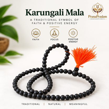 Original Karungali Malai (Sacred Black Ebony Wood Mala) 108 Beads